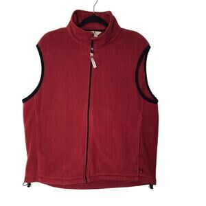 Woolrich Men's Red Fleece Vest Full Zip Outdoor Layering Fall Winter Essential L